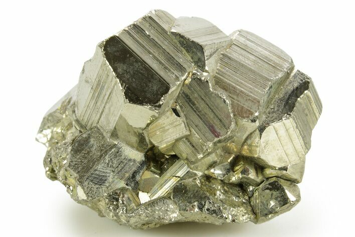 Gleaming Striated Pyrite Cluster - Peru #375836